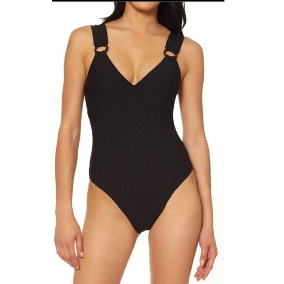 Jessica Simpson sparkling fabricShining Star O-Ring One-Piece women's Swimsuit - Picture 4 of 16